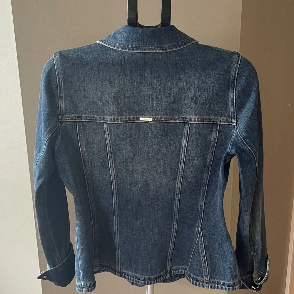 White House Black Market Dark Blue Jean Jacket - Picture 2 of 5